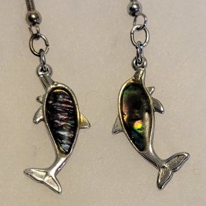 Belk better silver surgical steel gemstone filled fish hook earrings.